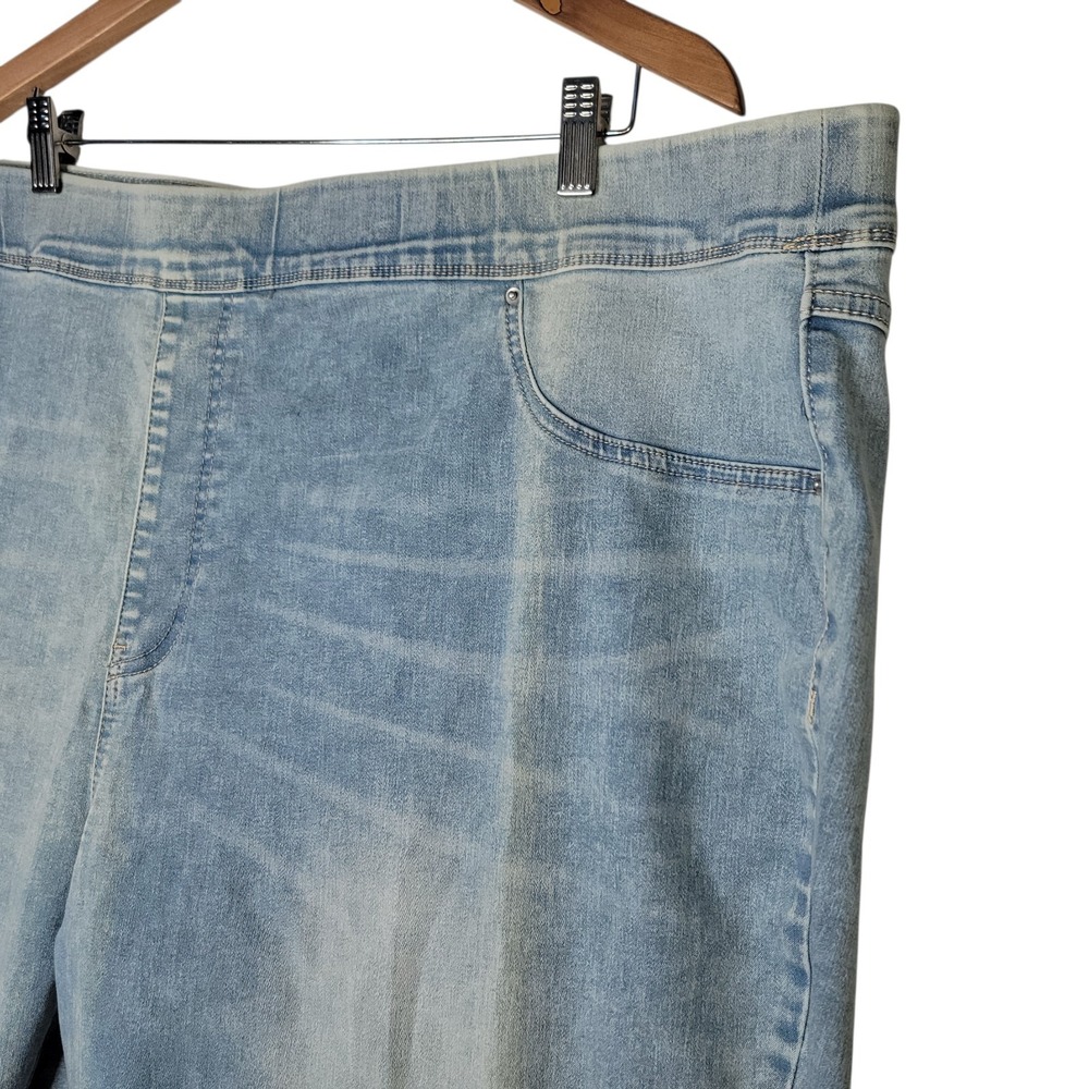 Womens Size 4X 28W-30W Terra & Sky Pull On Blue Jeggings High Rise Skinny NWOT - Picture 3 of 10